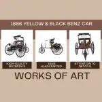 AJ016 1886 Yellow & Black Benz Car 